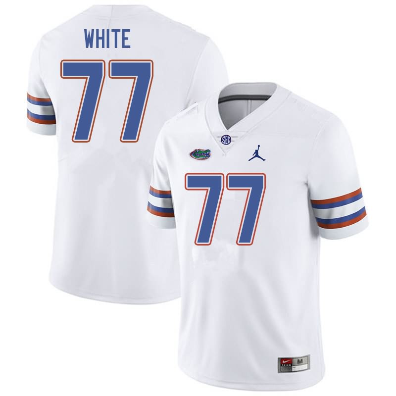 Men's NCAA Florida Gators Ethan White #77 Stitched Authentic Jordan Brand White College Football Jersey UYR6765YY